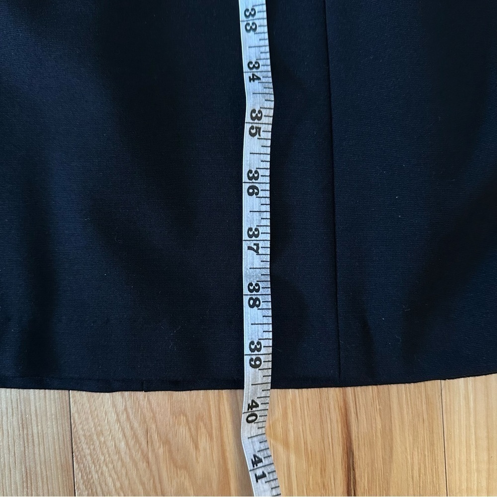 Talbots 10 Sheath Dress Black Ponte Fabric Crochet Bell Sleeve Cocktail Formal - Picture 12 of 12